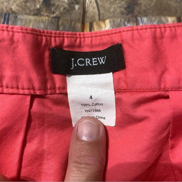 J Crew Coral Pink Cotton Tiered Ruffle Side Zip Skirt - Picture 5 of 5